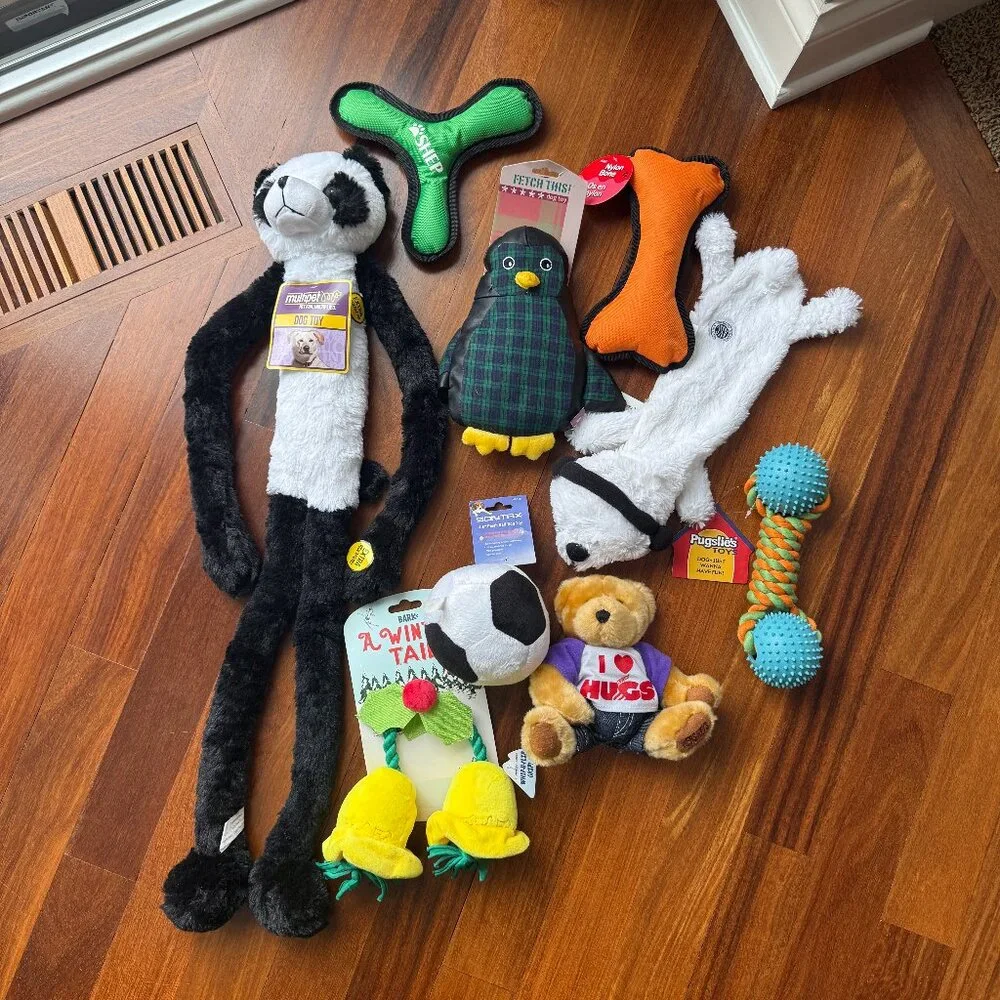 NEW Set of 9 Assorted Dog Toys